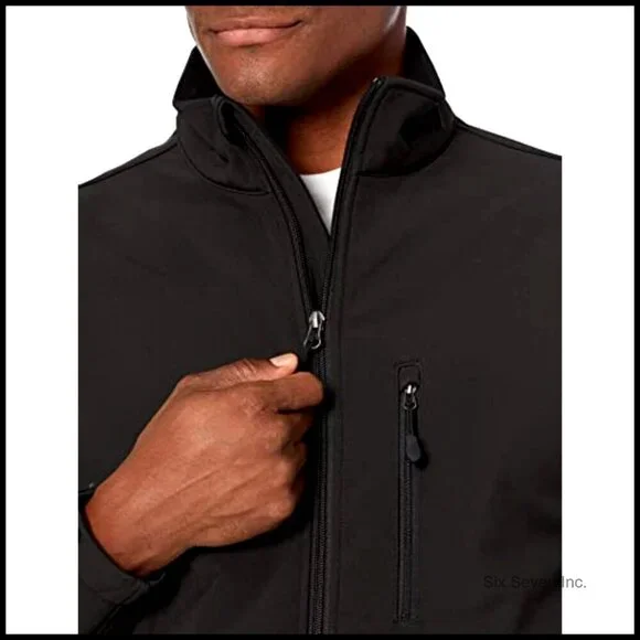 Men's Water-Resistant Softshell Jacket Classic Fit Performance Active Wear - Picture 4 of 7